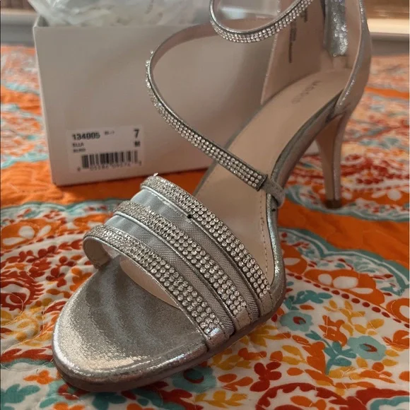 maripe silver dress heels